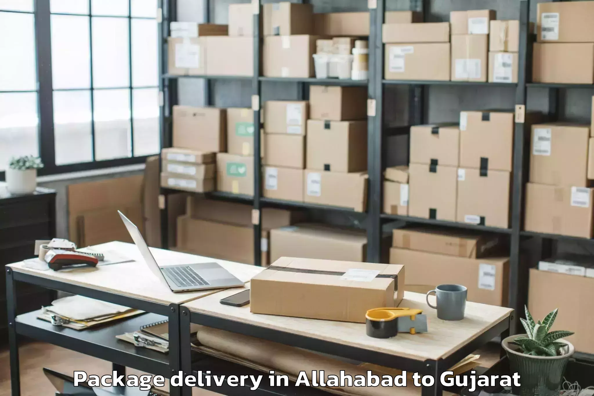 Easy Allahabad to Thasra Package Delivery Booking